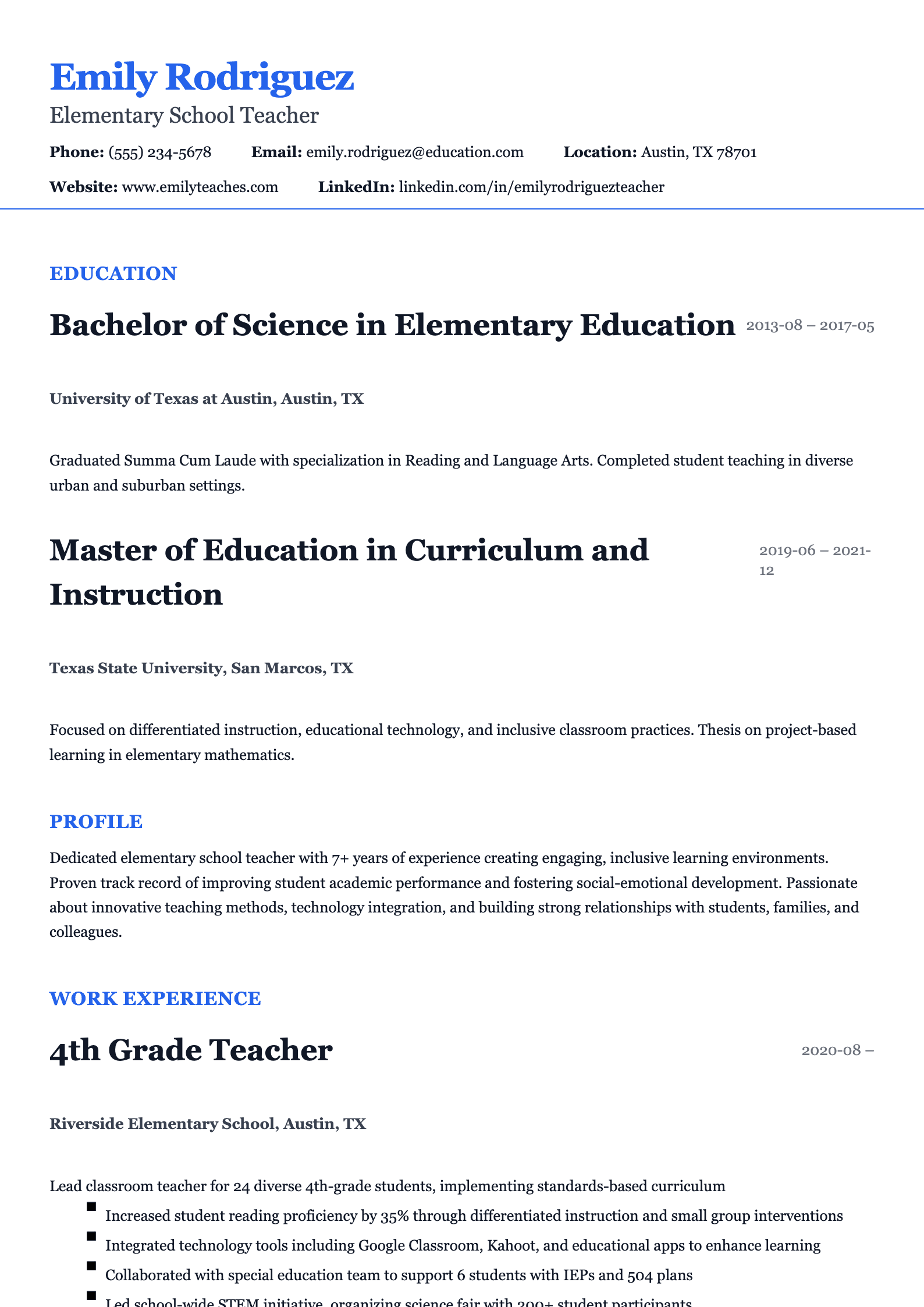 Education Leadership resume template