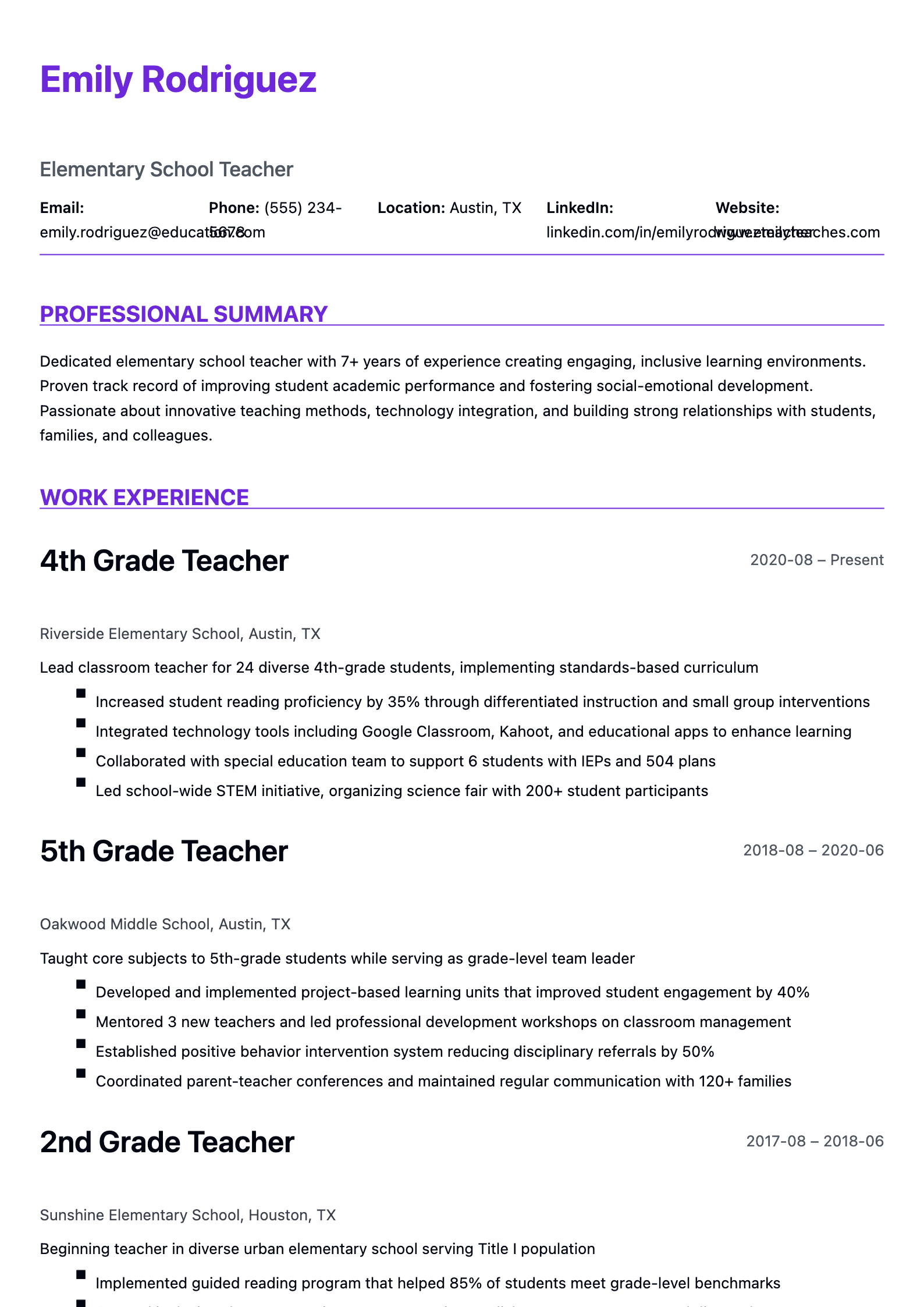 Creative Educator resume template