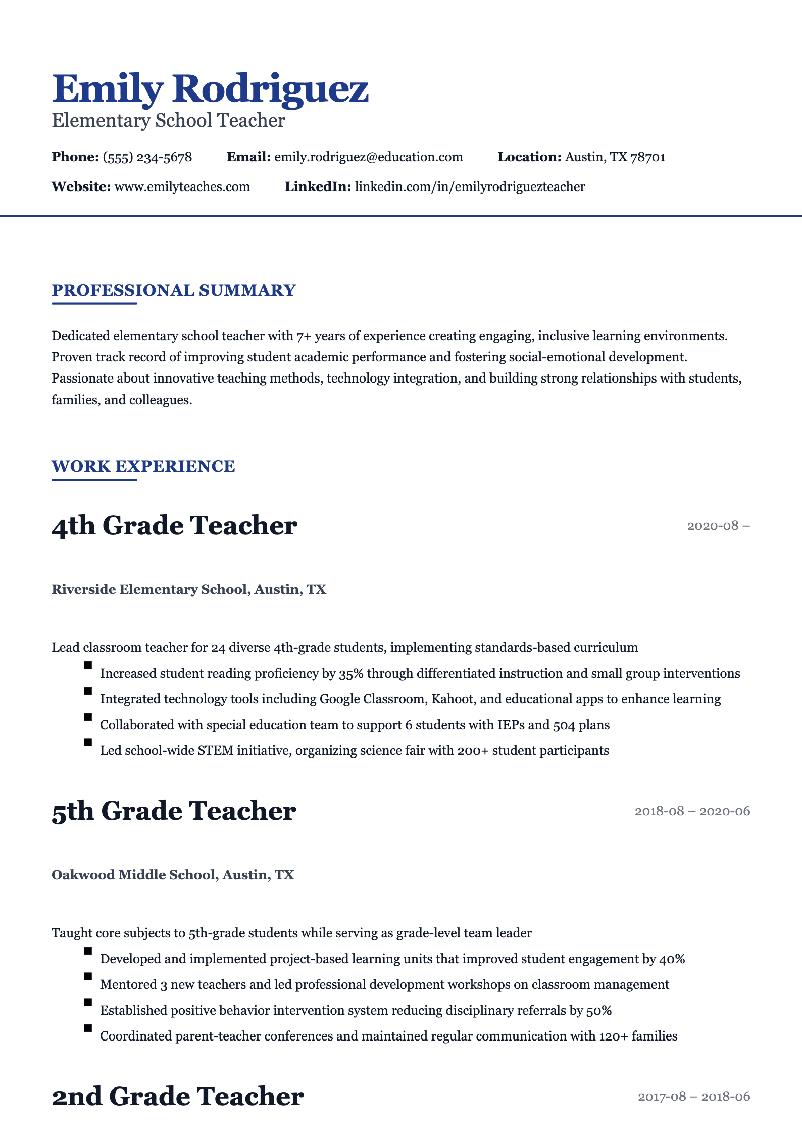Education Professional resume template